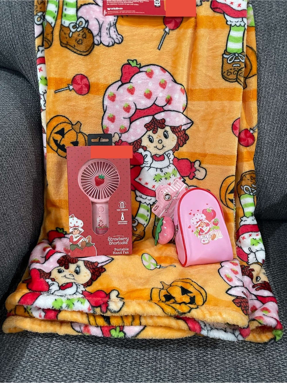 Strawberry Shortcake Halloween Blanket and Accessories Bundle